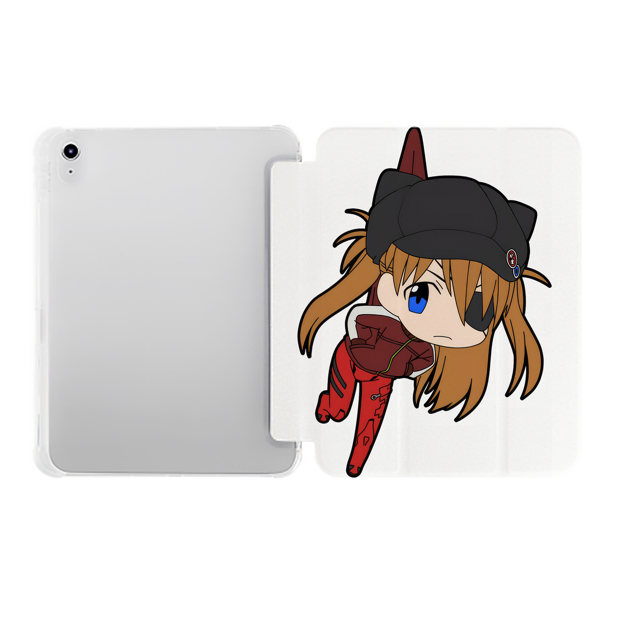 （画像用） EVA 新世紀エヴァンゲリオン IPad ケース ペン収納付き 三つ折りスタンド PUレザー×シリコン 対応機種9.5/10.5/10.9インチ